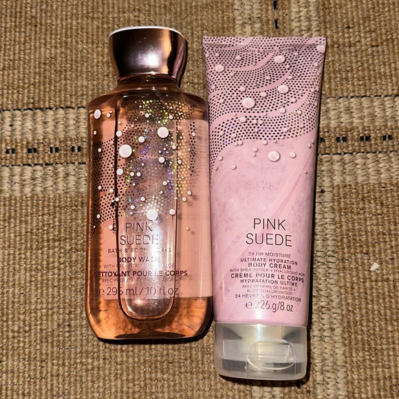 Bath & Body Works Other - NWT PINK SUEDE BODY WASH & BODY CREAM